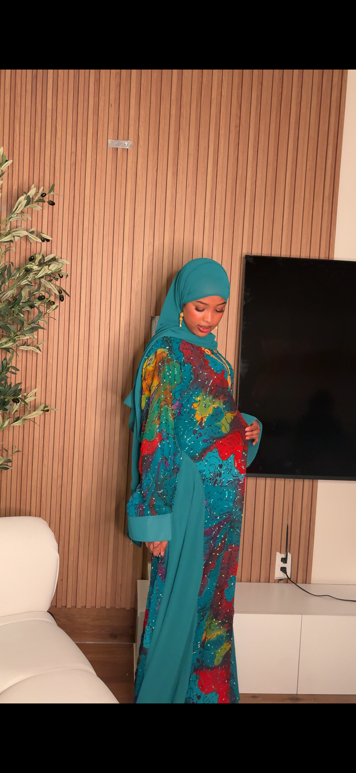 Sheyma abaya sky blue
