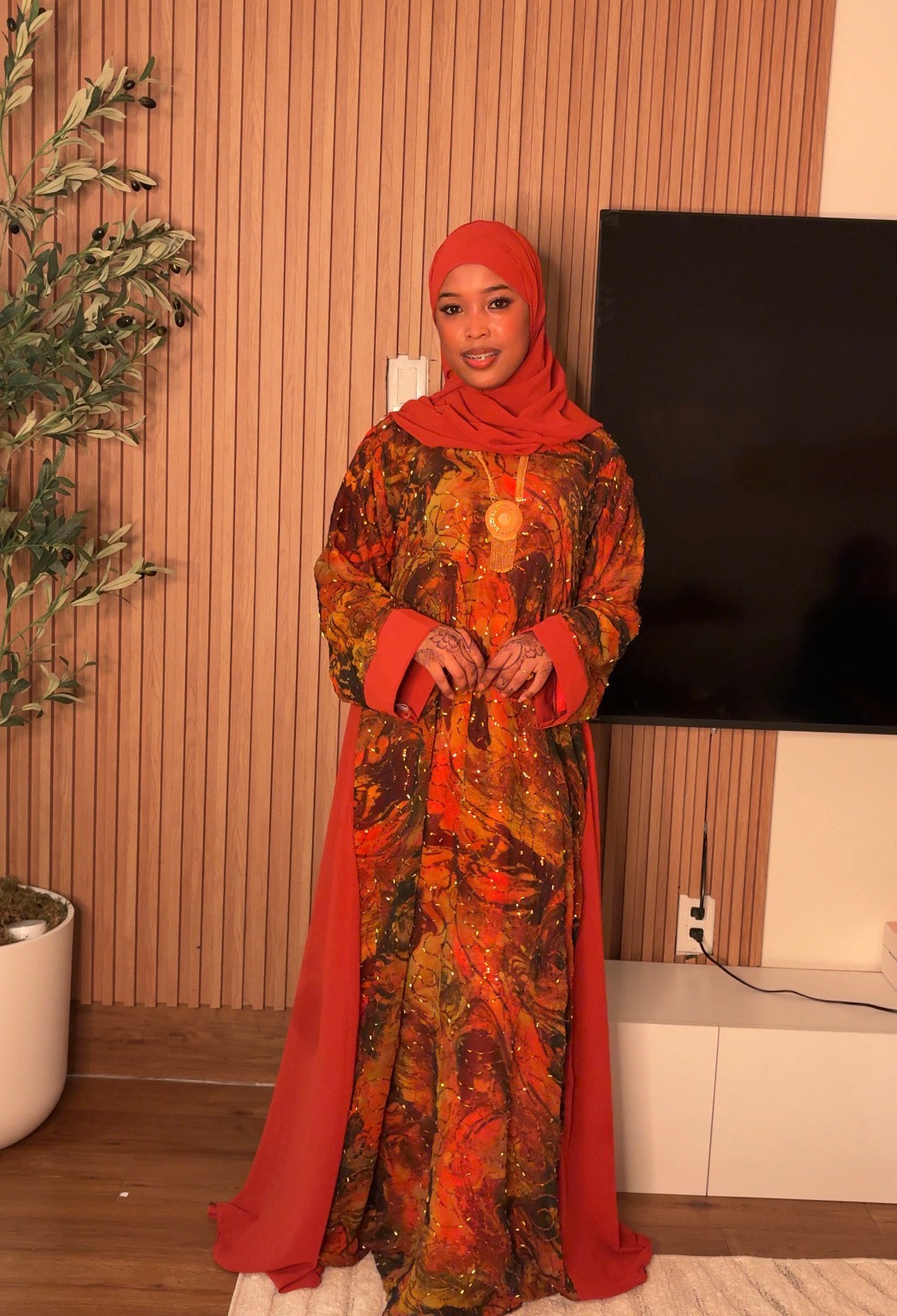 Sheyma abaya orange