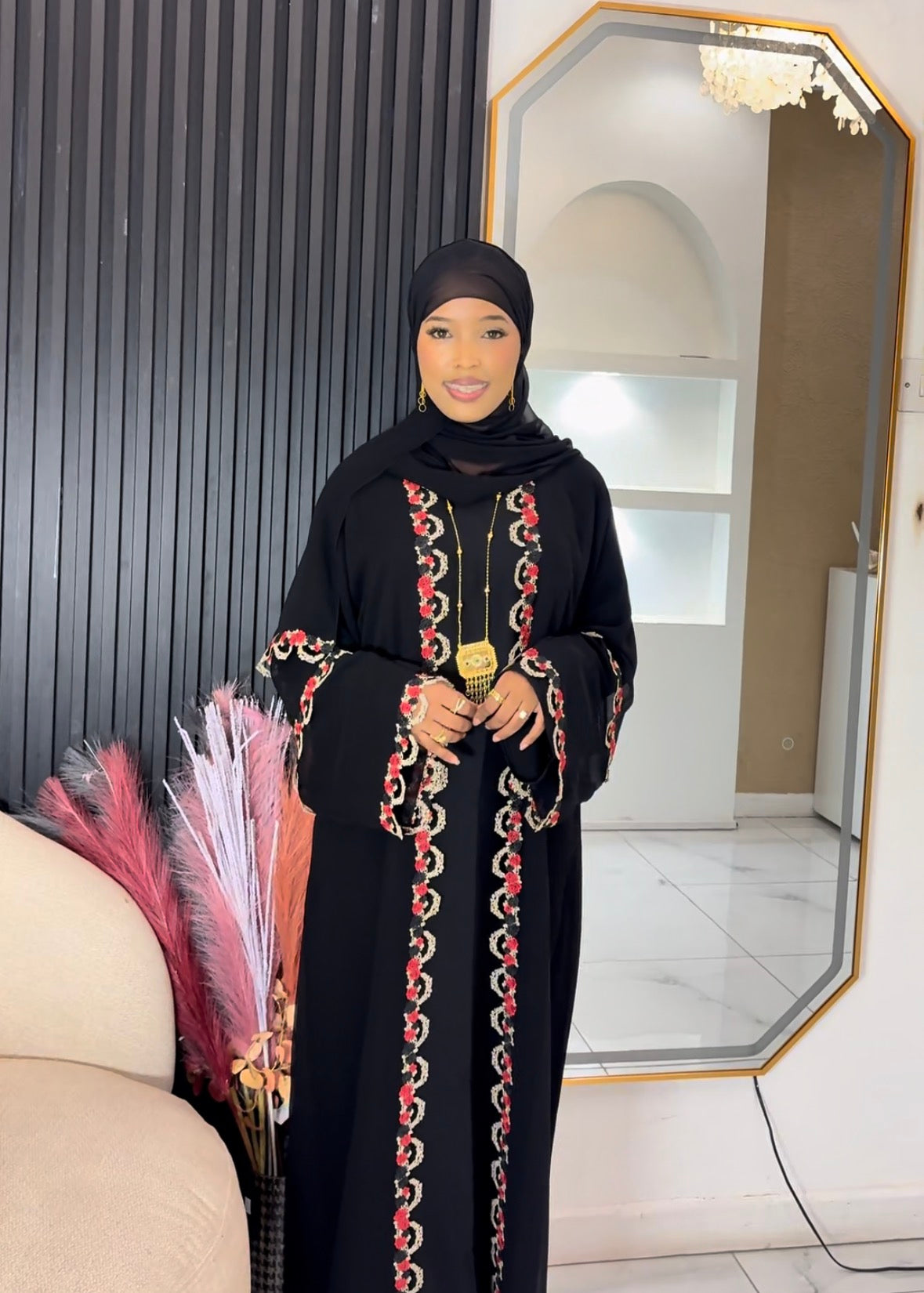 Amar floral lace abaya