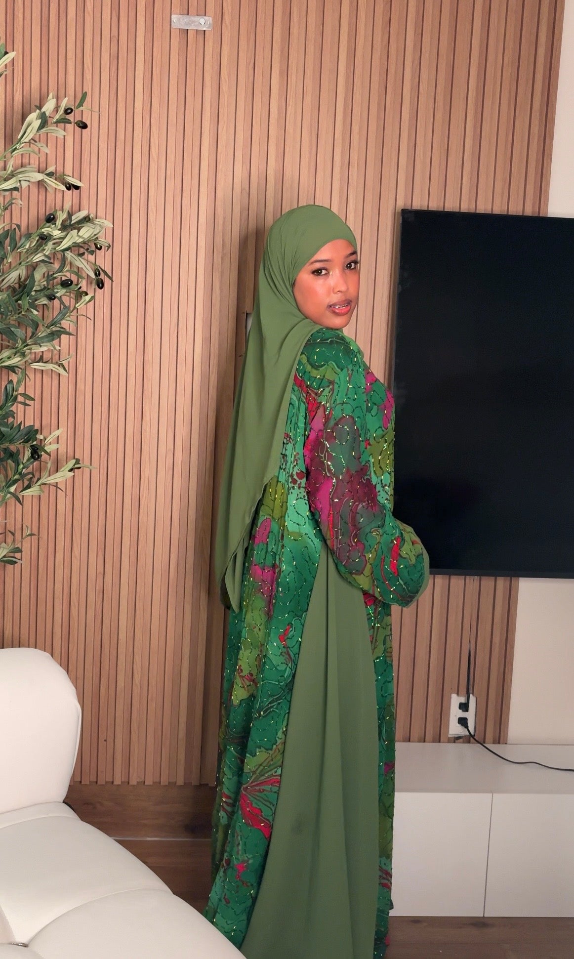 Sheyma abaya olive green
