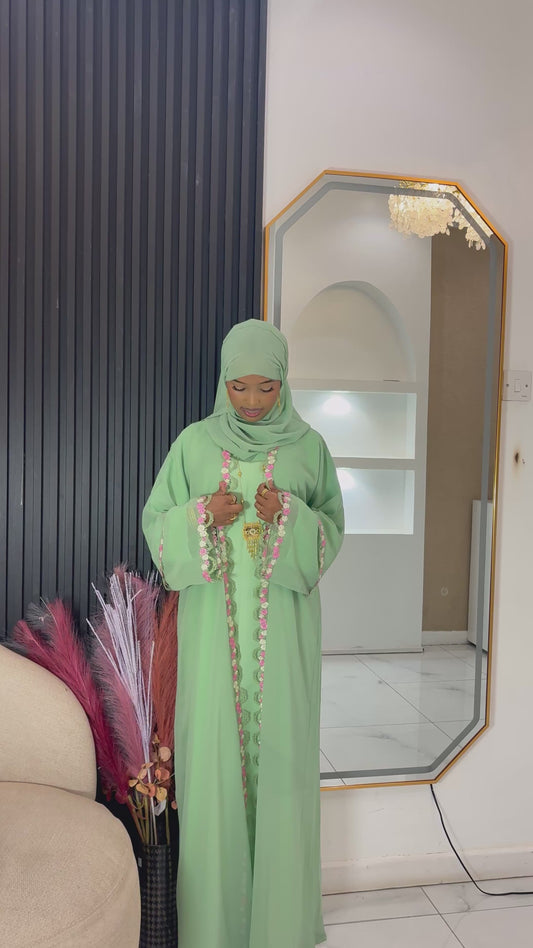 Amar Green mint floral